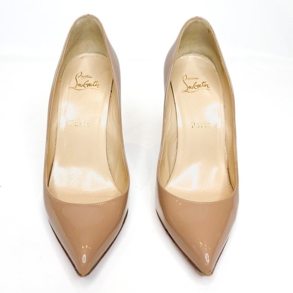 Christian Louboutin Shoes - Christian Louboutin So Kate 120 Nude Beige Patent Leather Stiletto Heel Pumps